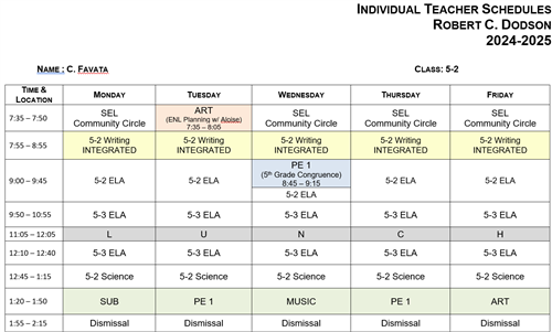 Schedule